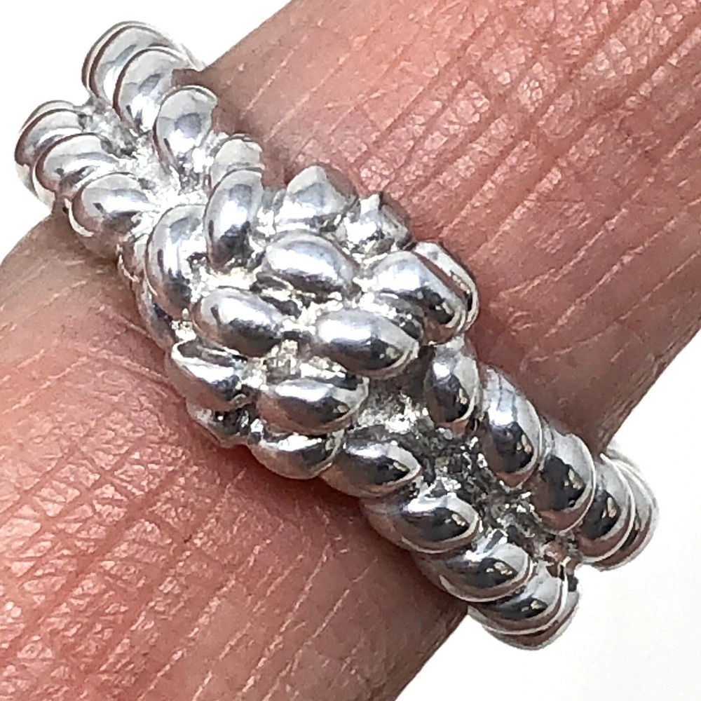 Nautical Rope Knot Braided Band Sz 7 Ring Aluminum Arthur Court Signed Jewelry